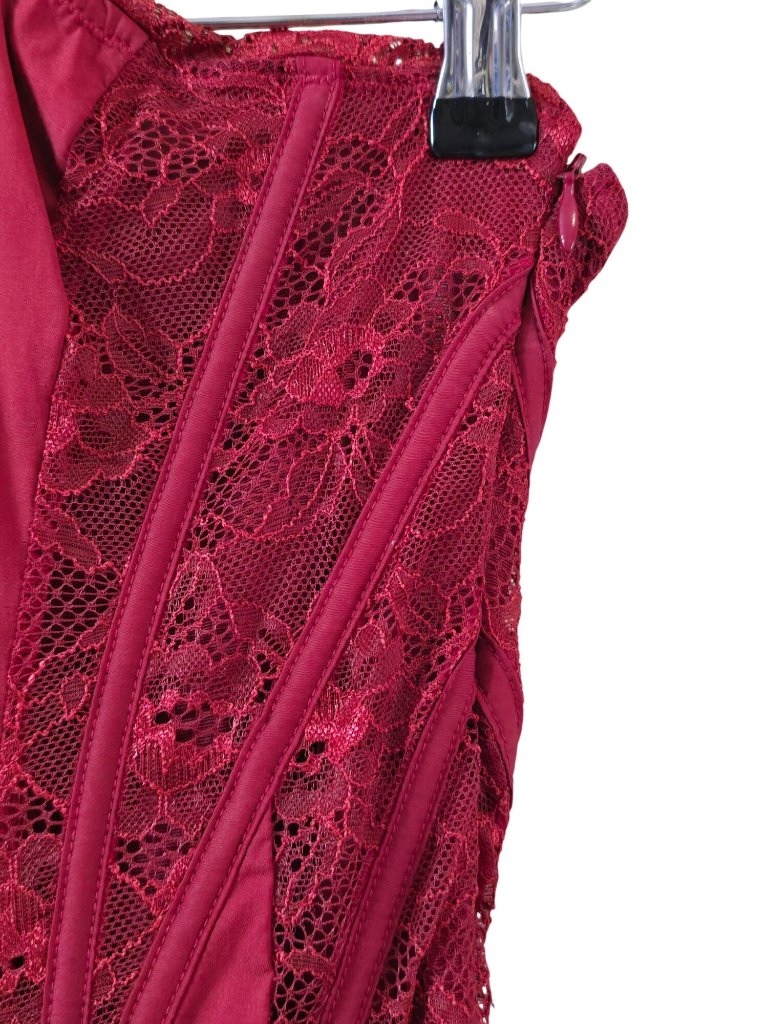 Mars The Label The Lace Clasp Detail Mini Dress, Wine Red, Nwt, Sz 8us/12uk — image 7 of 8